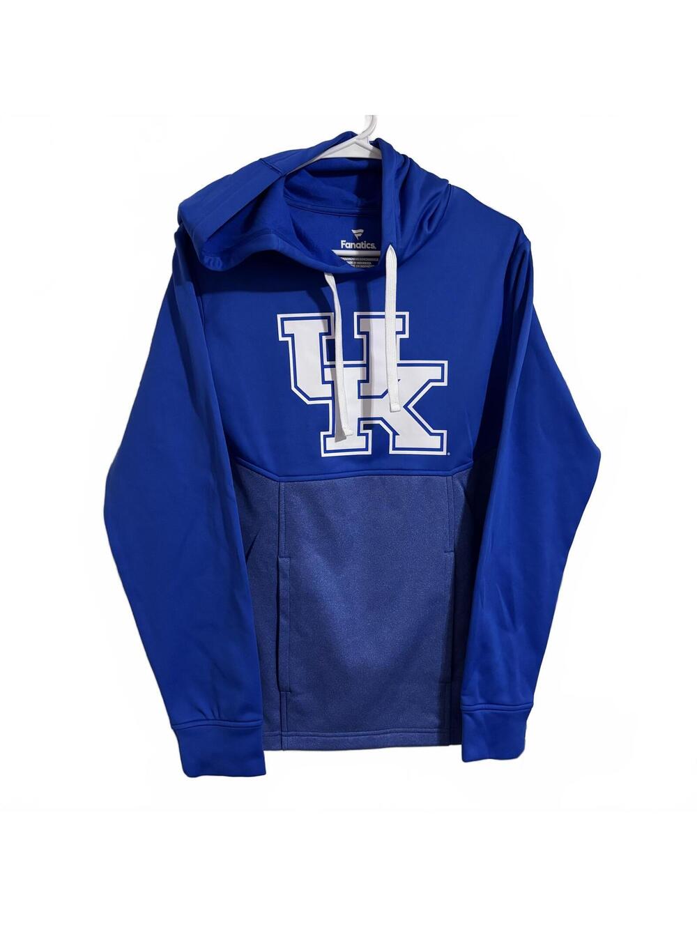 NWT Fanatics Men's S Kentucky Wildcats Colorblock Pullover Hoodie Blue UK Logo